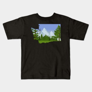 Washington State Outline Kids T-Shirt